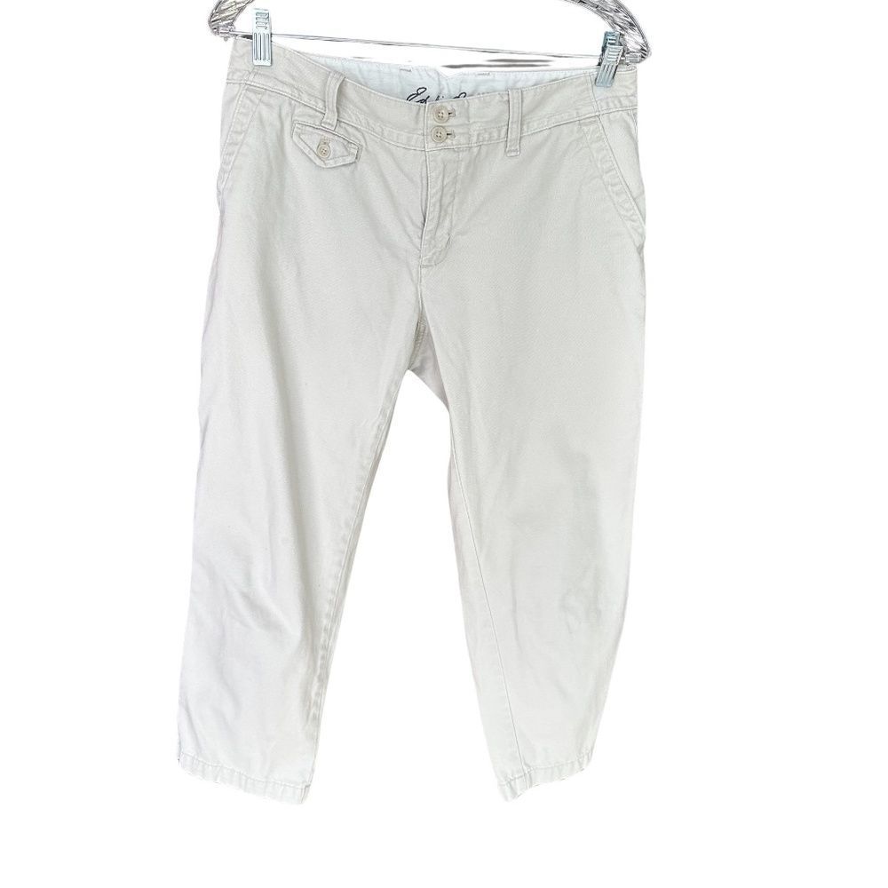 Eddie Bauer Women's Cropped Pant Blakely Fit / Chino Heritage Wash Tan-Khaki 8